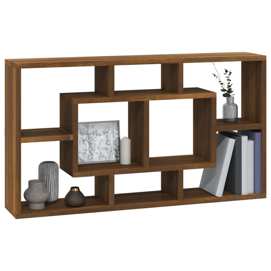 Wandschap 8 Vakken Bruineiken 1 bruin eikenkleur
