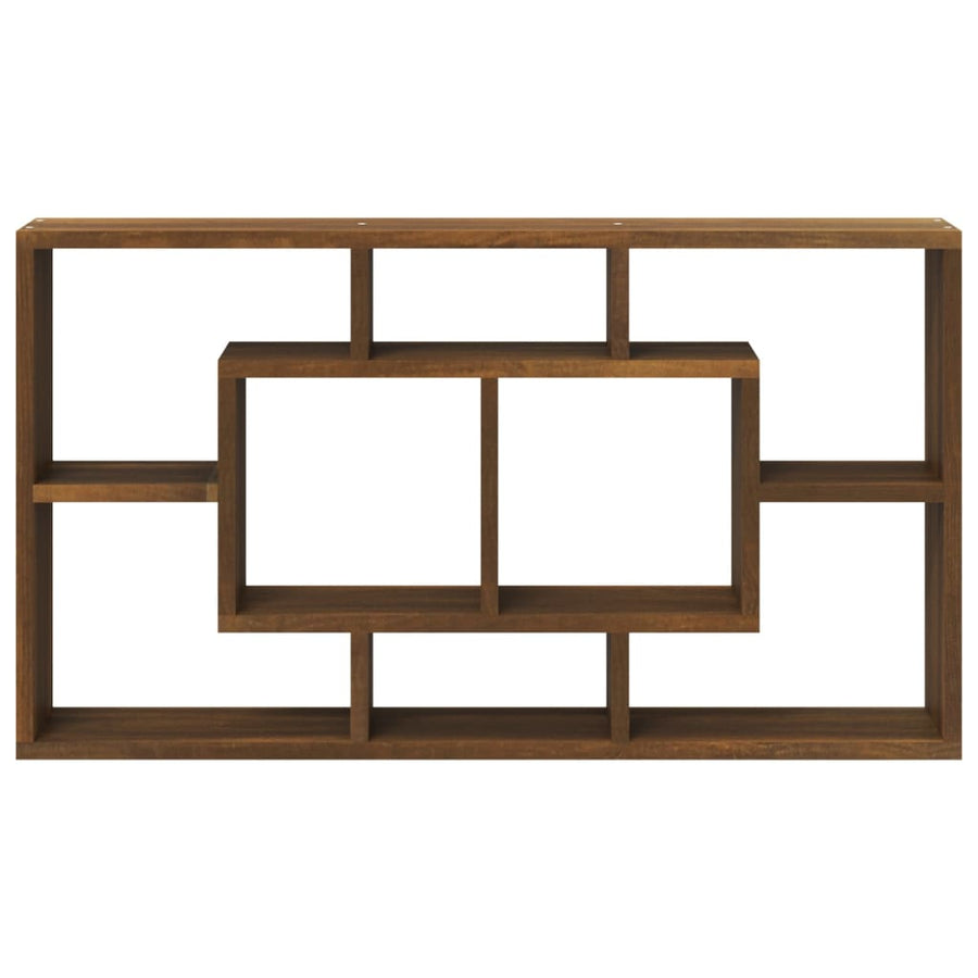 Wandschap 8 Vakken Bruineiken 1 bruin eikenkleur
