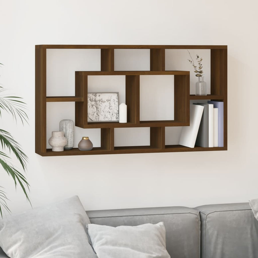 Wandschap 8 Vakken Bruineiken 1 bruin eikenkleur