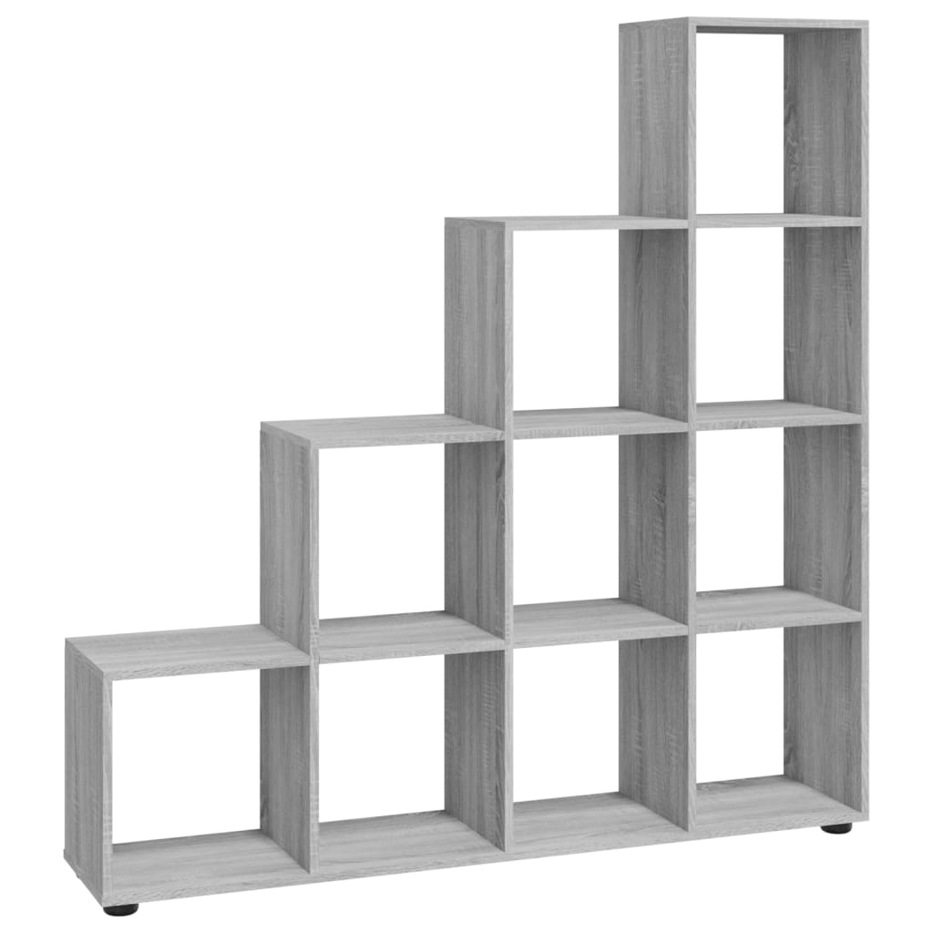 Boekenkast Trapvormig 42 Cm Bewerkt Hout Eiken 138 x 29 x 142 cm Grijs sonoma