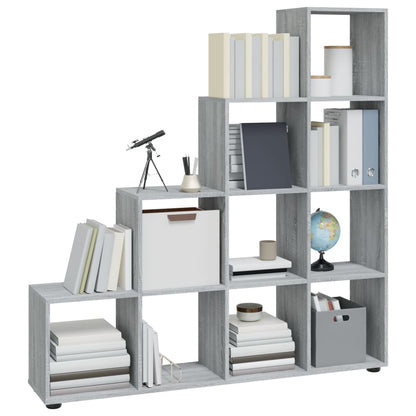 Boekenkast Trapvormig 42 Cm Bewerkt Hout Eiken 138 x 29 x 142 cm Grijs sonoma