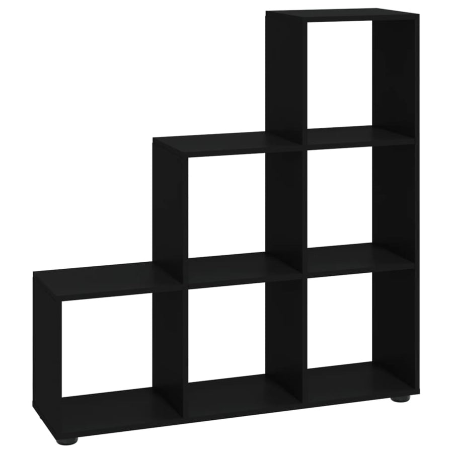 Boekenkast Trapvormig 07 Cm Bewerkt Hout 104 x 29 x 107 cm Zwart