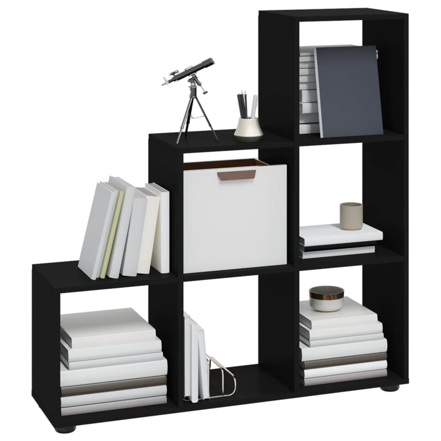 Boekenkast Trapvormig 07 Cm Bewerkt Hout 104 x 29 x 107 cm Zwart