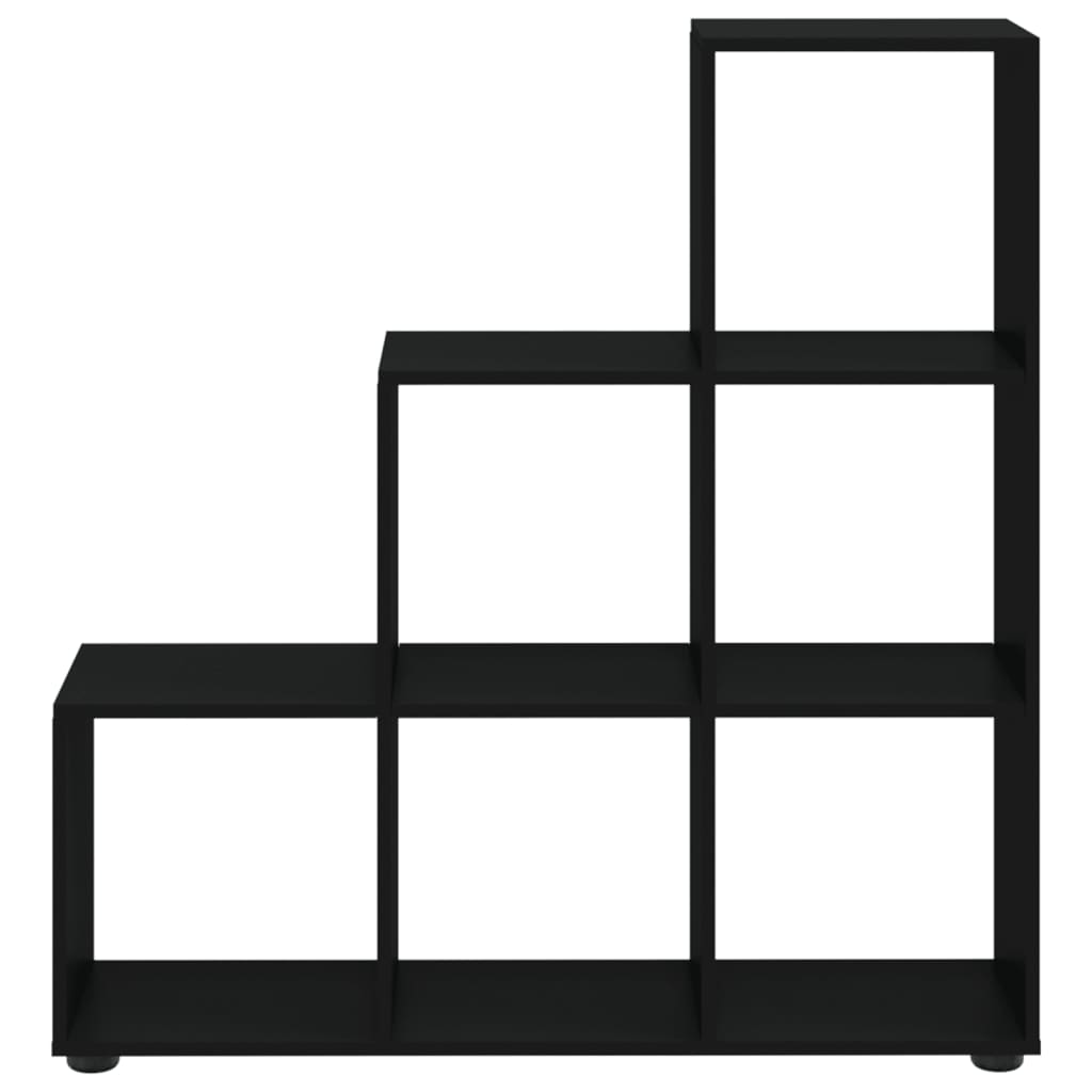 Boekenkast Trapvormig 07 Cm Bewerkt Hout 104 x 29 x 107 cm Zwart