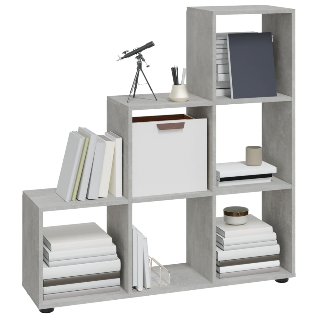 Boekenkast Trapvormig 07 Cm Bewerkt Hout 104 x 29 x 107 cm Betongrijs