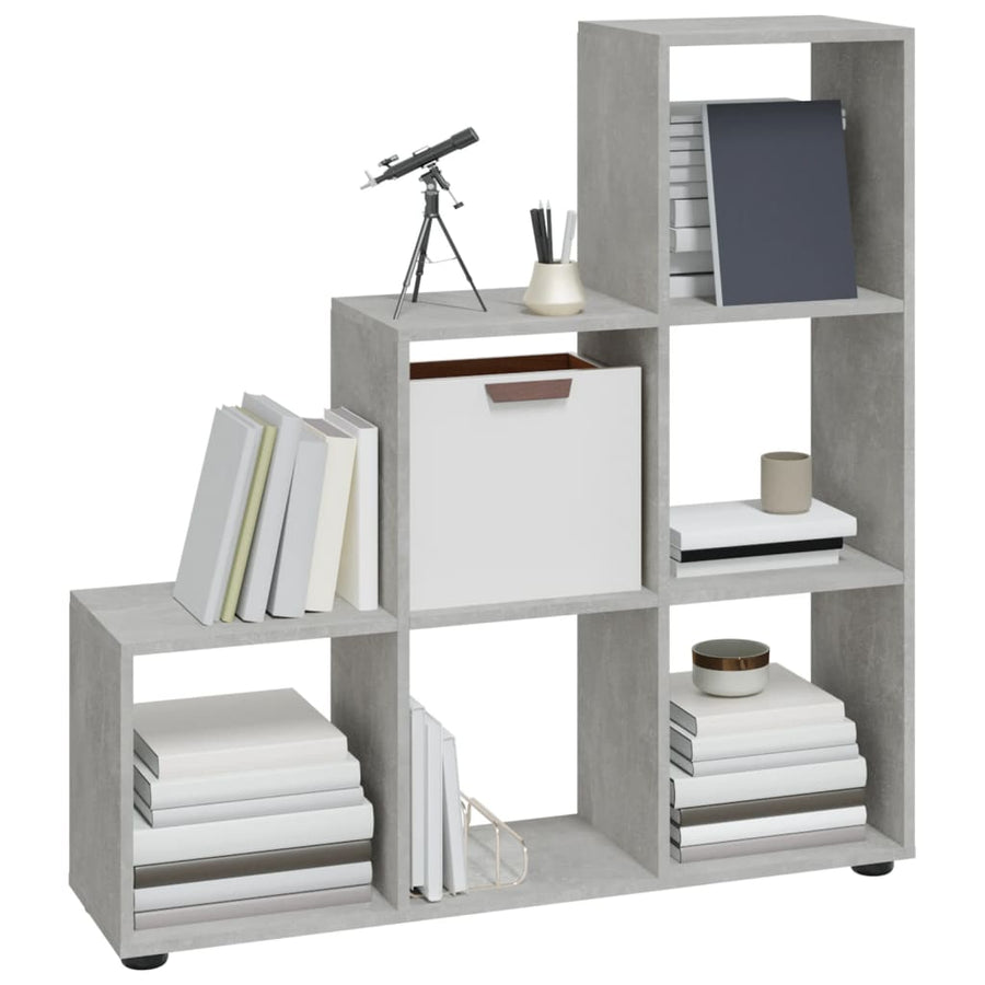 Boekenkast Trapvormig 07 Cm Bewerkt Hout 104 x 29 x 107 cm Betongrijs