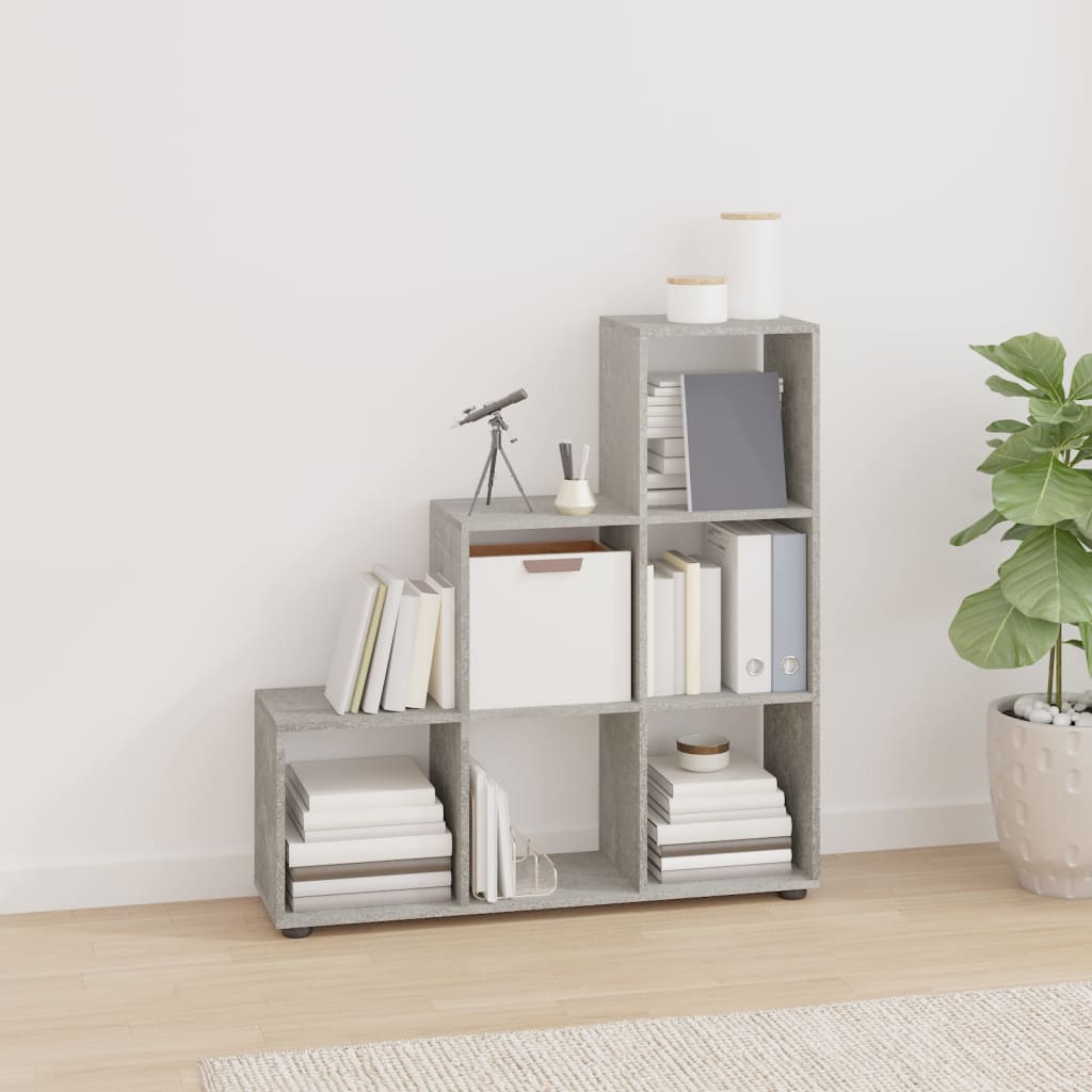 Boekenkast Trapvormig 07 Cm Bewerkt Hout 104 x 29 x 107 cm Betongrijs