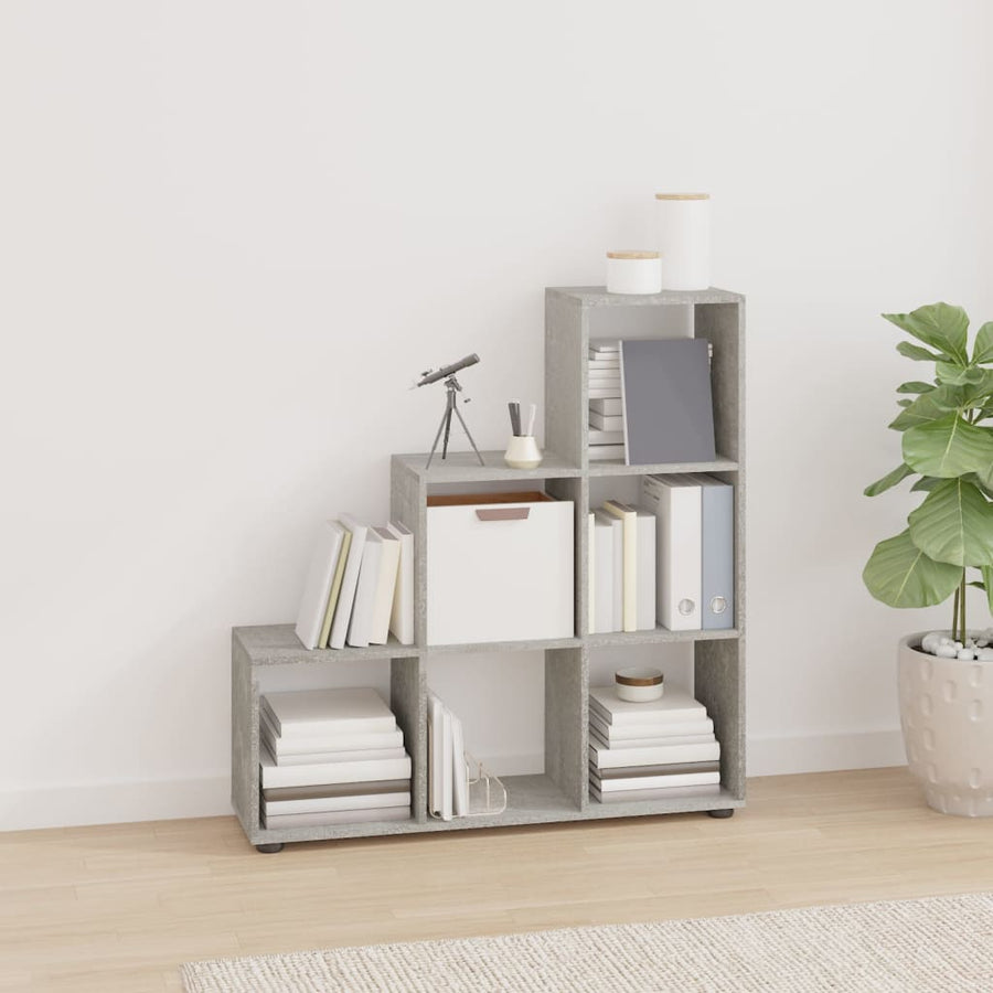 Boekenkast Trapvormig 07 Cm Bewerkt Hout 104 x 29 x 107 cm Betongrijs