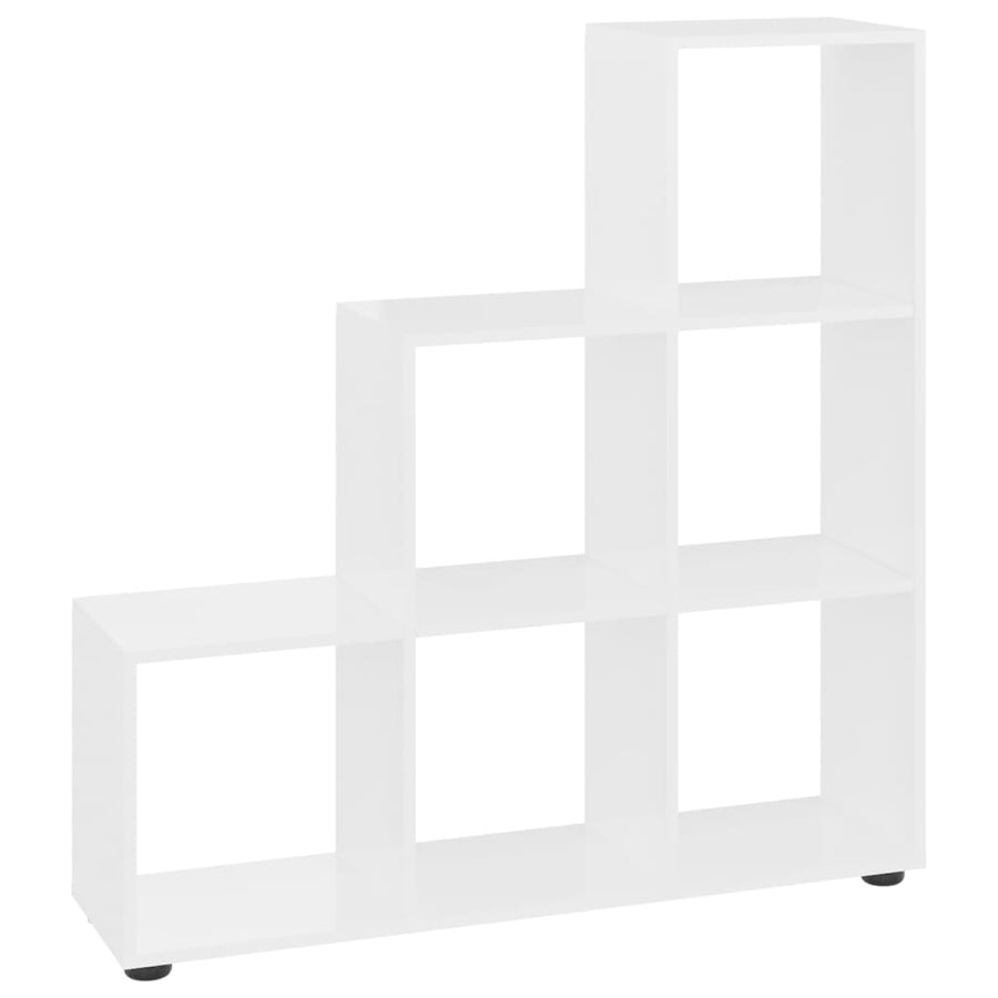 Boekenkast Trapvormig 07 Cm Bewerkt Hout 104 x 29 x 107 cm Hoogglans wit