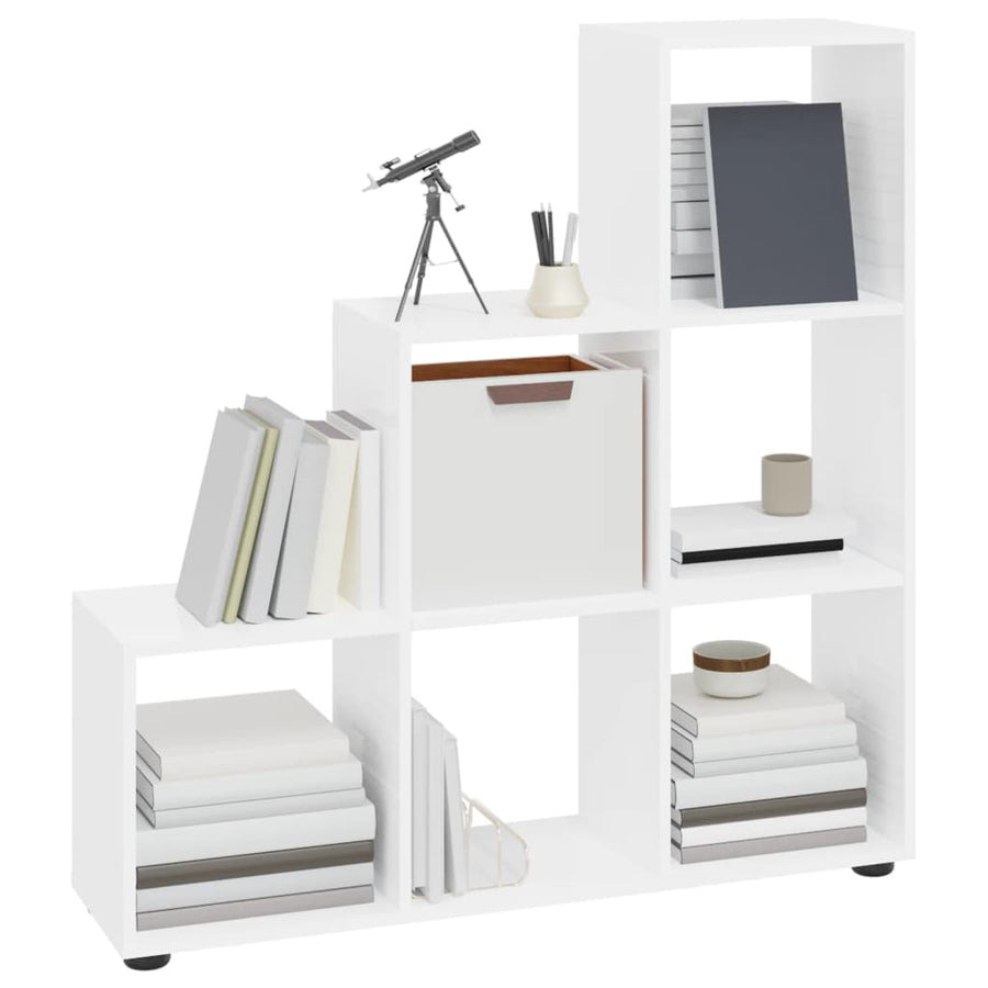 Boekenkast Trapvormig 07 Cm Bewerkt Hout 104 x 29 x 107 cm Hoogglans wit