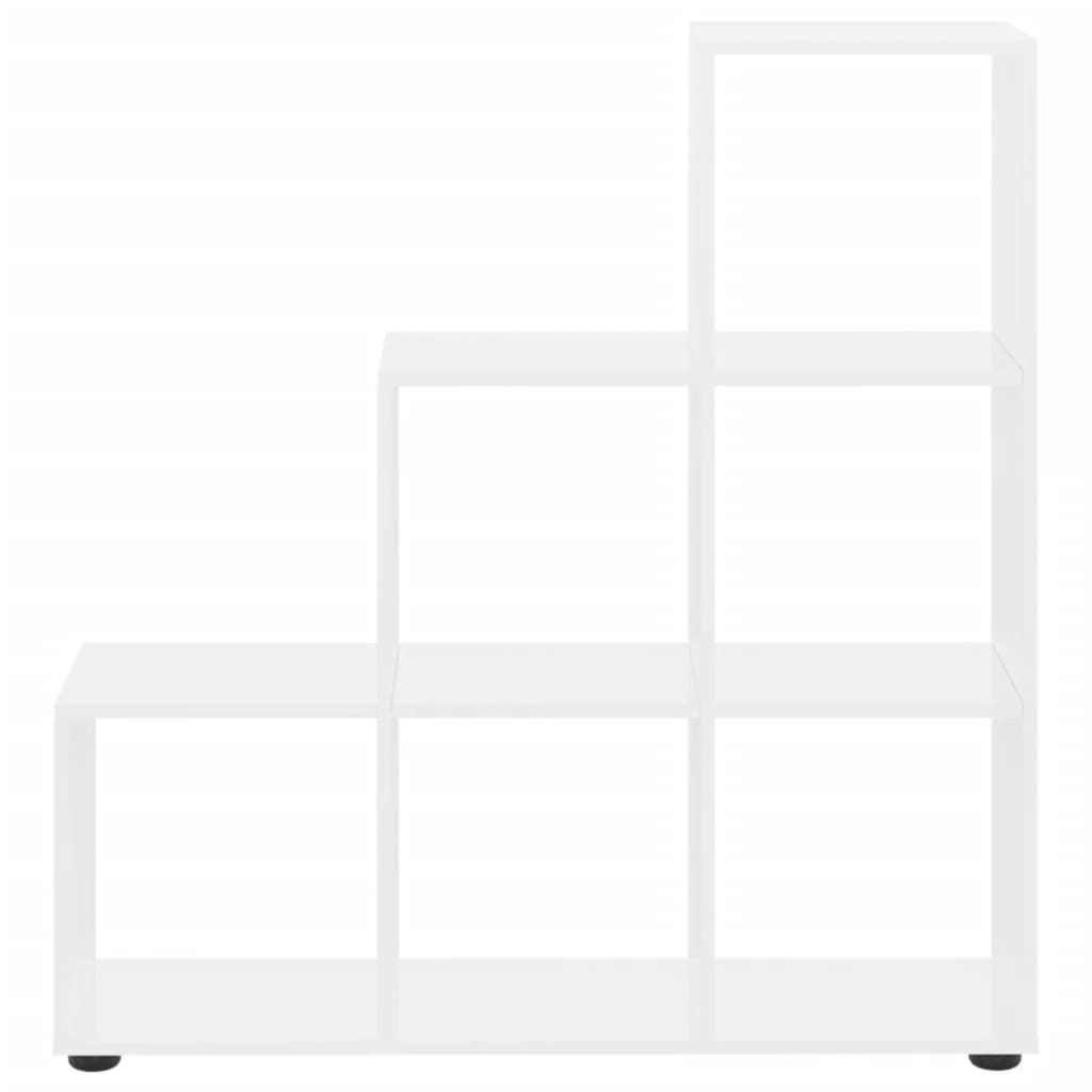 Boekenkast Trapvormig 07 Cm Bewerkt Hout 104 x 29 x 107 cm Hoogglans wit