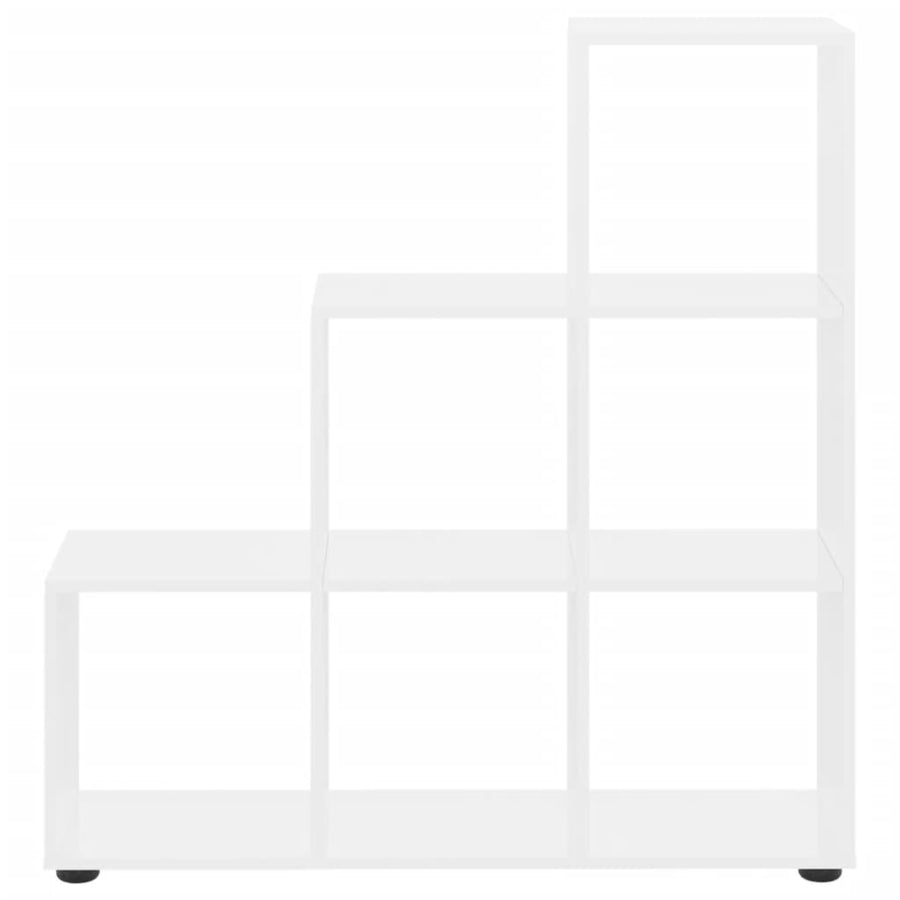 Boekenkast Trapvormig 07 Cm Bewerkt Hout 104 x 29 x 107 cm Hoogglans wit