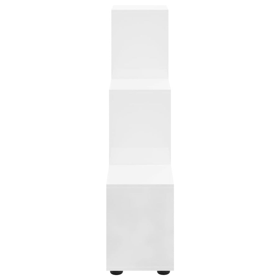 Boekenkast Trapvormig 07 Cm Bewerkt Hout 104 x 29 x 107 cm Hoogglans wit