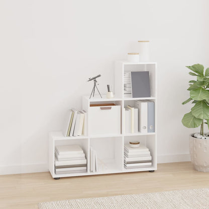 Boekenkast Trapvormig 07 Cm Bewerkt Hout 104 x 29 x 107 cm Hoogglans wit