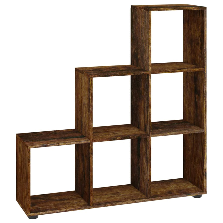 Boekenkast Trapvormig 07 Cm Bewerkt Hout Kleurig 104 x 29 x 107 cm Gerookt eiken