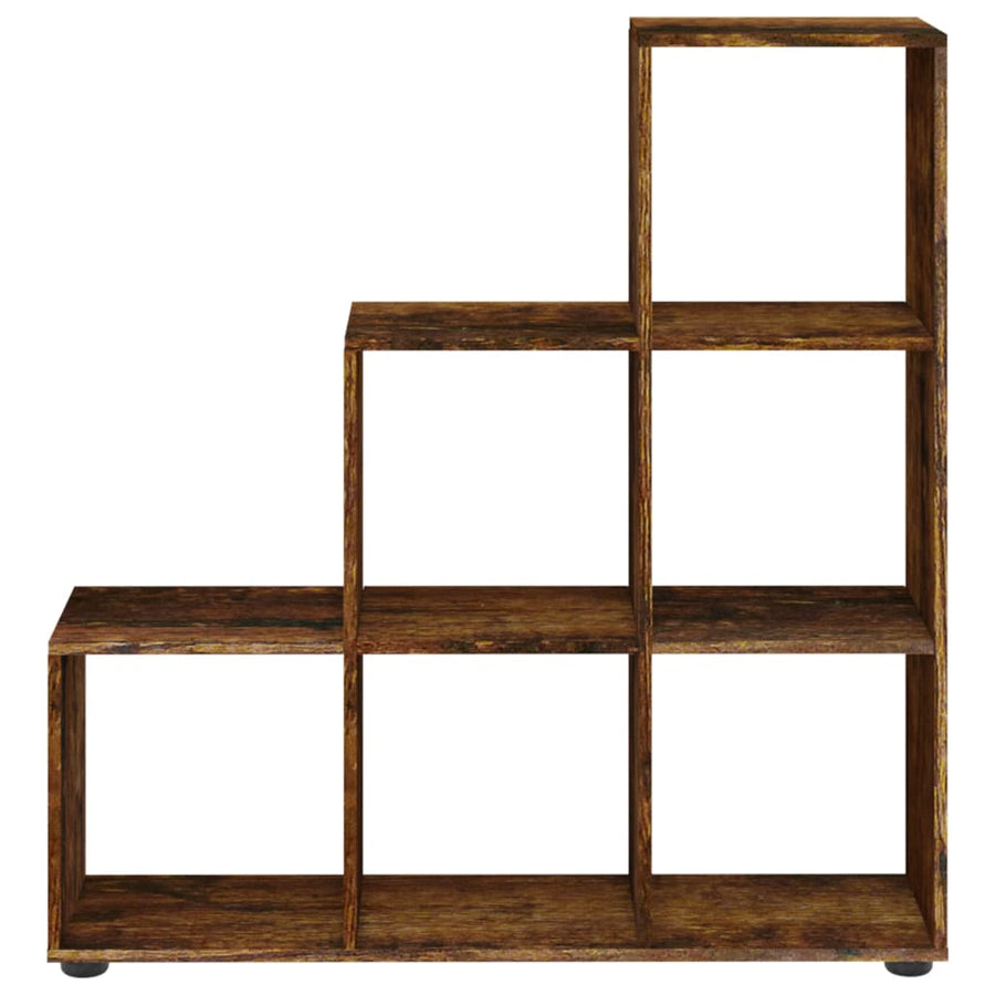Boekenkast Trapvormig 07 Cm Bewerkt Hout Kleurig 104 x 29 x 107 cm Gerookt eiken