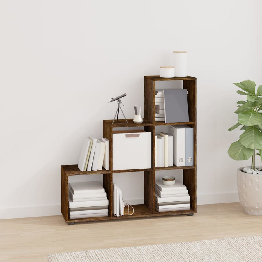 Boekenkast Trapvormig 07 Cm Bewerkt Hout Kleurig 104 x 29 x 107 cm Gerookt eiken