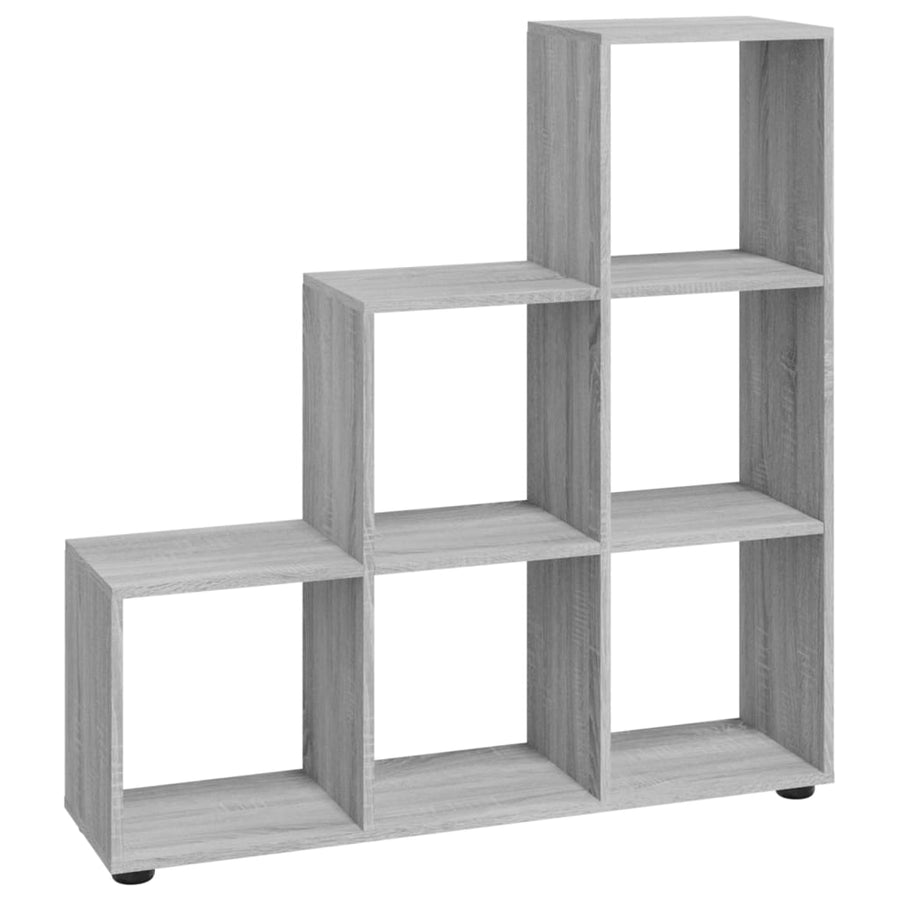 Boekenkast Trapvormig 07 Cm Bewerkt Hout Eiken 104 x 29 x 107 cm Grijs sonoma