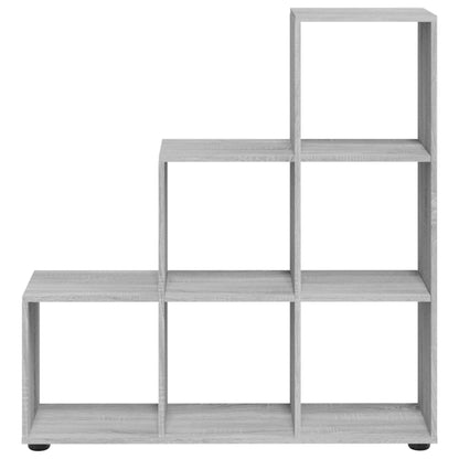 Boekenkast Trapvormig 07 Cm Bewerkt Hout Eiken 104 x 29 x 107 cm Grijs sonoma