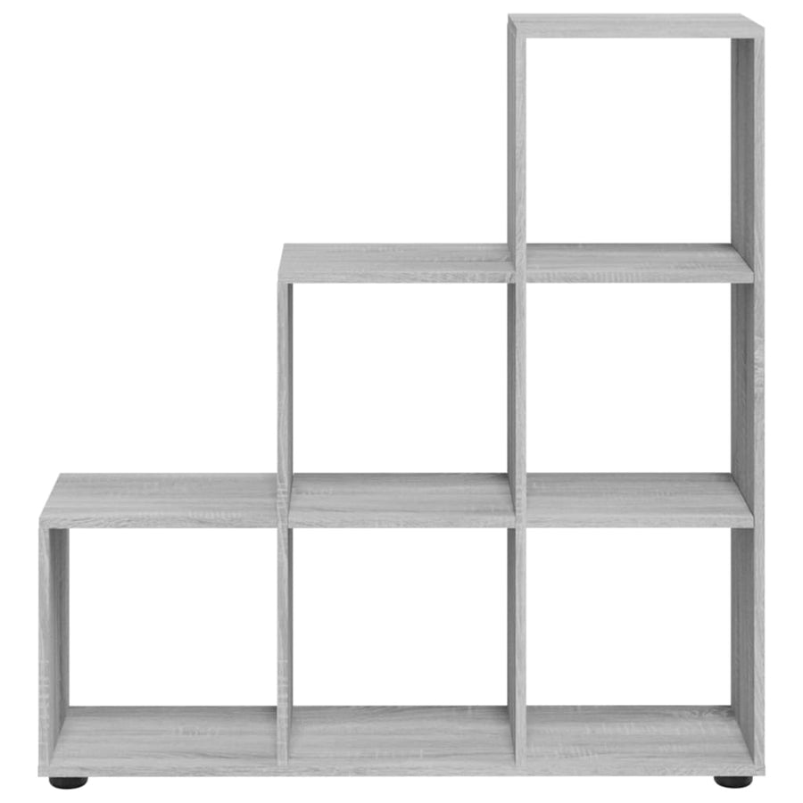 Boekenkast Trapvormig 07 Cm Bewerkt Hout Eiken 104 x 29 x 107 cm Grijs sonoma