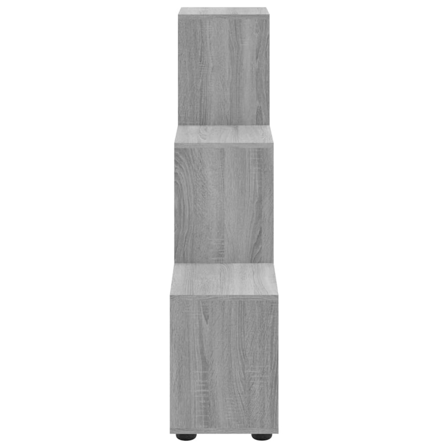 Boekenkast Trapvormig 07 Cm Bewerkt Hout Eiken 104 x 29 x 107 cm Grijs sonoma