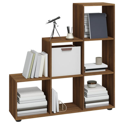 Boekenkast Trapvormig 07 Cm Bewerkt Hout 104 x 29 x 107 cm bruin eikenkleur