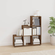 Boekenkast trapvormig 107 cm bruin eikenkleur
