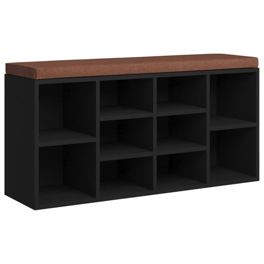 Schoenenbank 103X30X48 Cm Bewerkt Hout Zwart