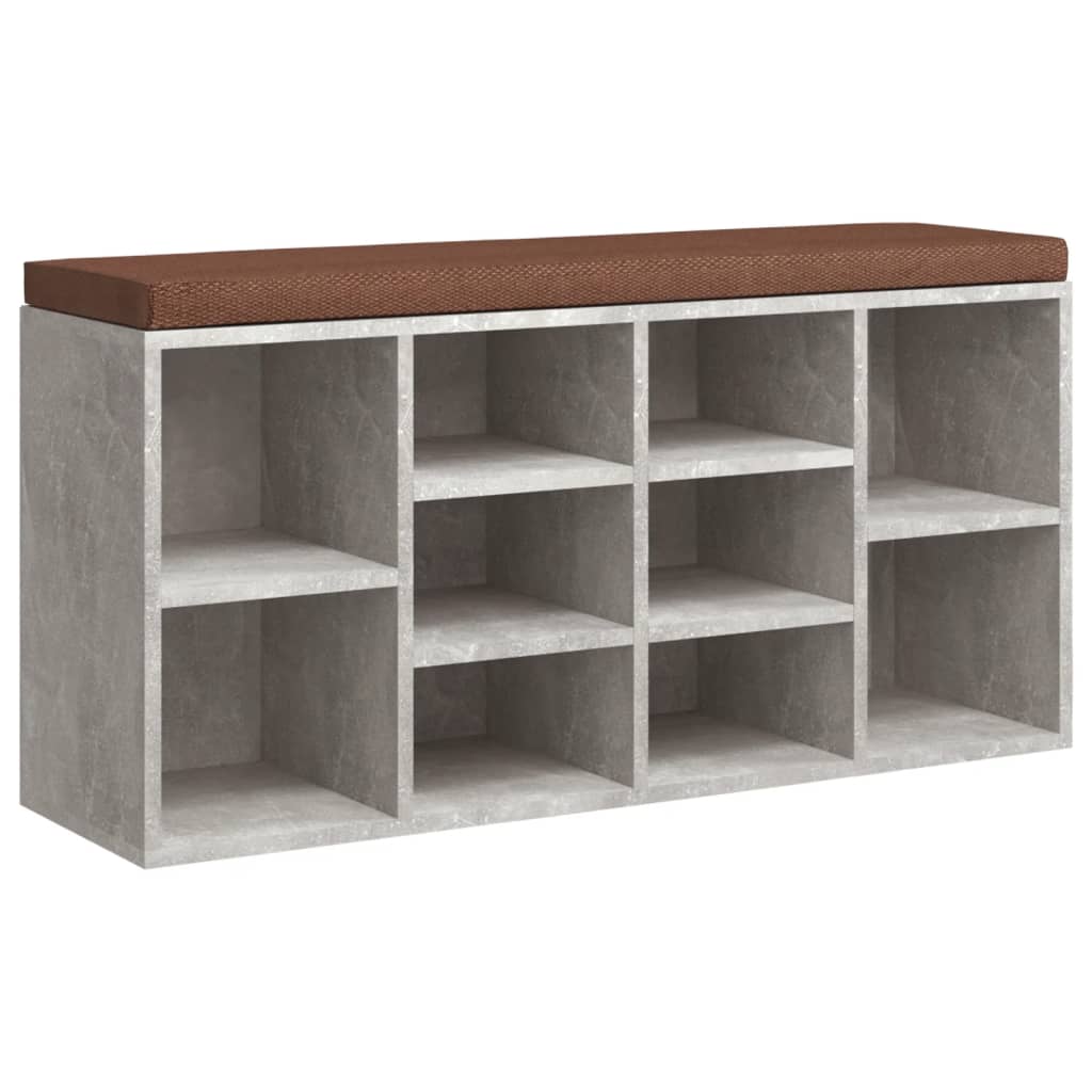 Schoenenbank 103X30X48 Cm Bewerkt Hout Betongrijs