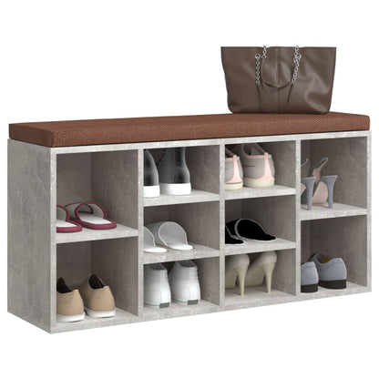 Schoenenbank 103X30X48 Cm Bewerkt Hout Betongrijs