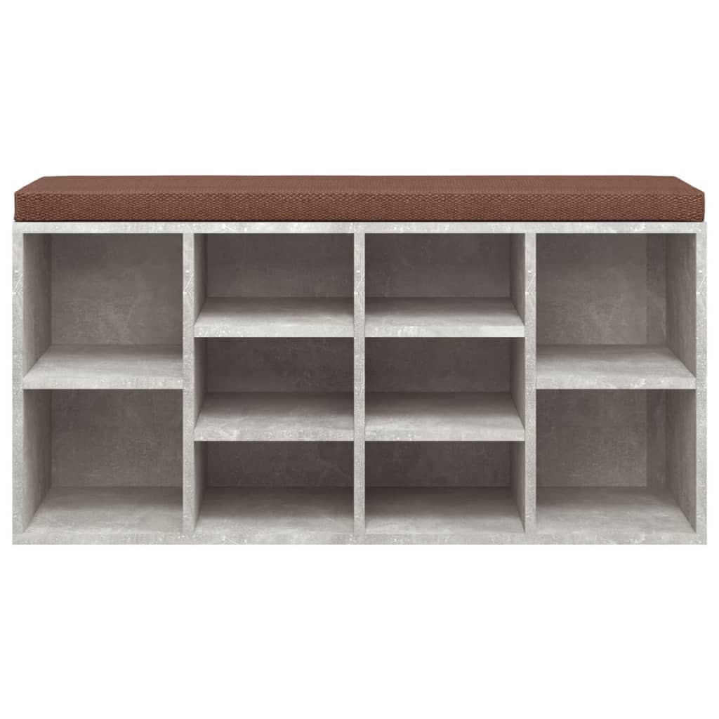 Schoenenbank 103X30X48 Cm Bewerkt Hout Betongrijs
