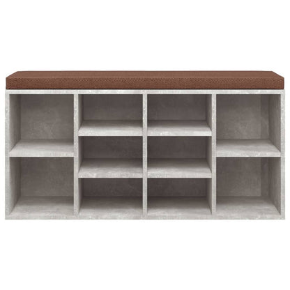 Schoenenbank 103X30X48 Cm Bewerkt Hout Betongrijs