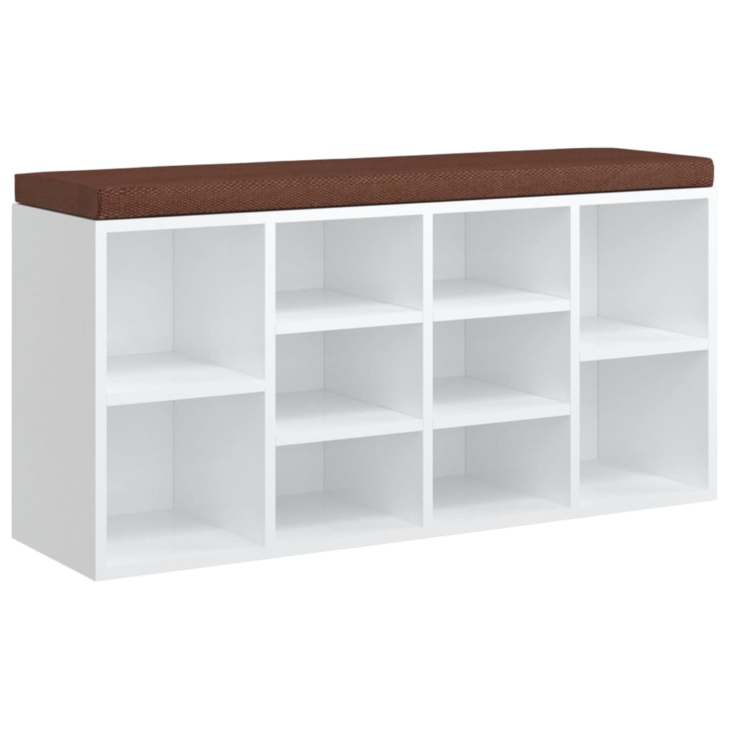 Schoenenrek 103x30x48 cm bewerkt hout hoogglans wit