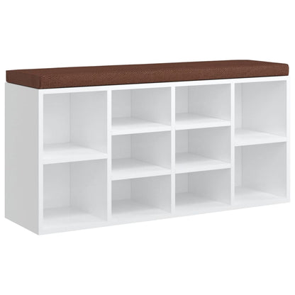 Schoenenrek 103x30x48 cm bewerkt hout hoogglans wit