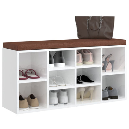 Schoenenrek 103x30x48 cm bewerkt hout hoogglans wit