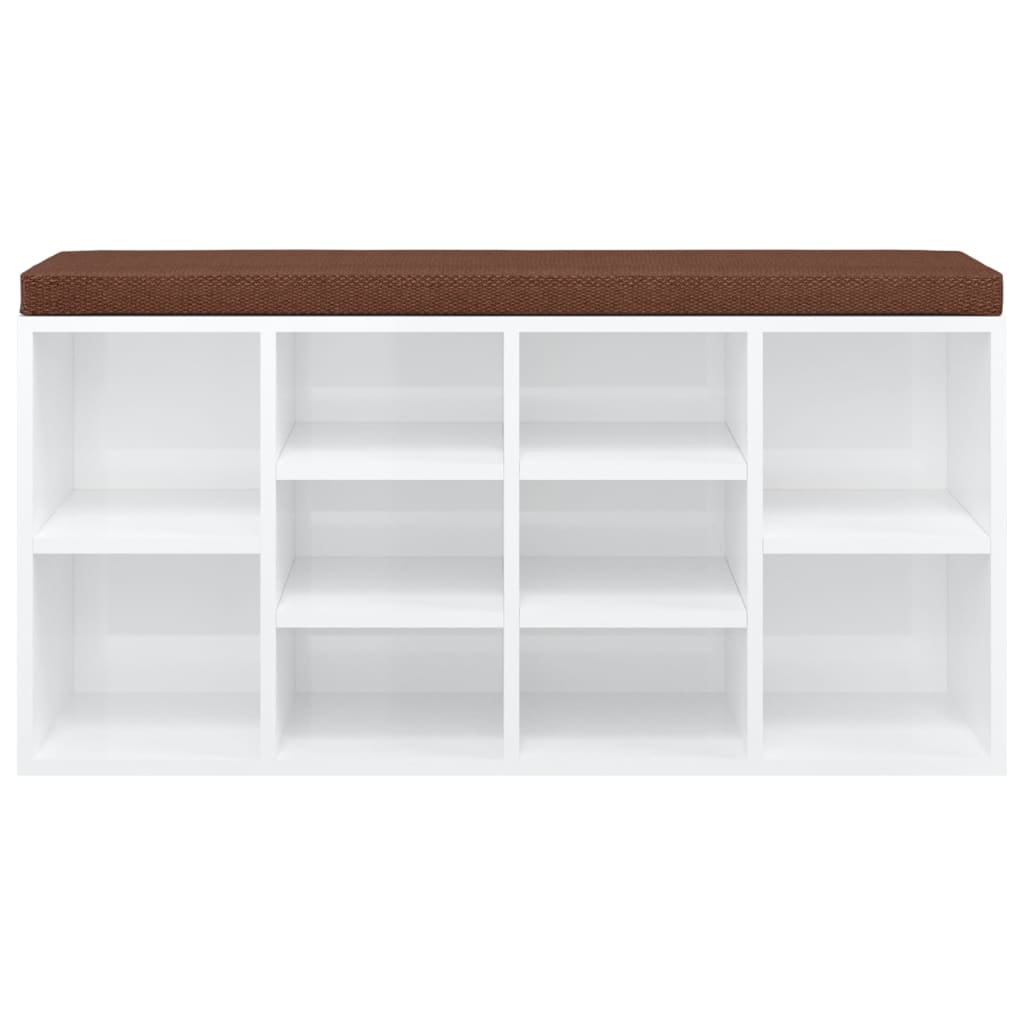 Schoenenrek 103x30x48 cm bewerkt hout hoogglans wit