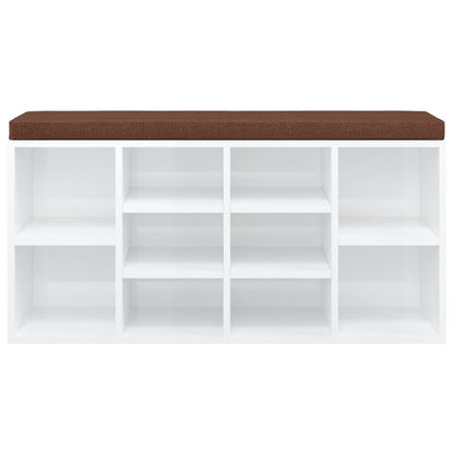 Schoenenrek 103x30x48 cm bewerkt hout hoogglans wit