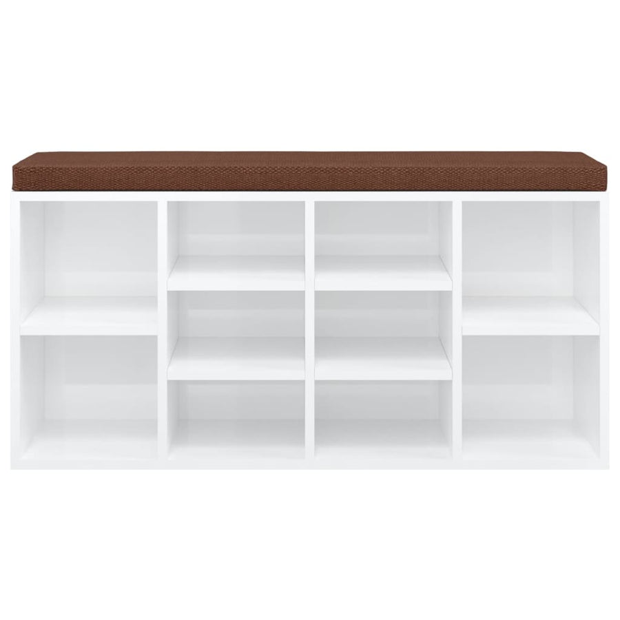 Schoenenrek 103x30x48 cm bewerkt hout hoogglans wit