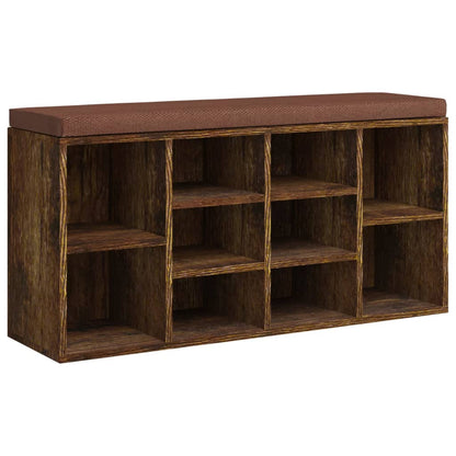 Schoenenbank 103X30X48 Cm Bewerkt Hout Kleurig Gerookt eiken