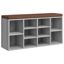 Schoenenbank 103X30X48 Cm Bewerkt Hout Eikenkleur Grijs sonoma