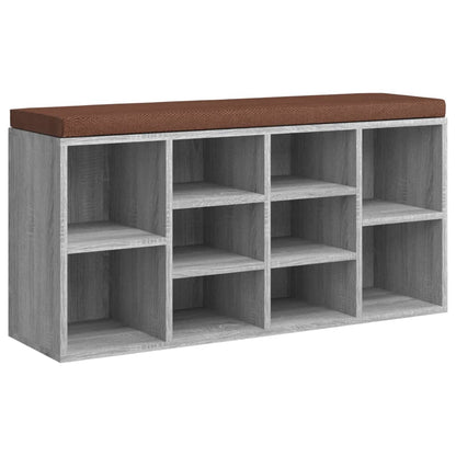 Schoenenbank 103X30X48 Cm Bewerkt Hout Eikenkleur Grijs sonoma