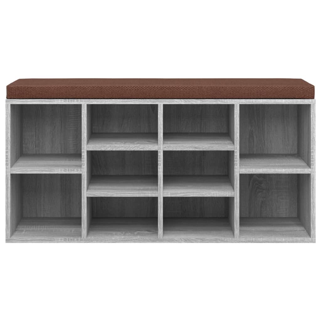 Schoenenbank 103X30X48 Cm Bewerkt Hout Eikenkleur Grijs sonoma