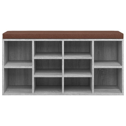 Schoenenbank 103X30X48 Cm Bewerkt Hout Eikenkleur Grijs sonoma