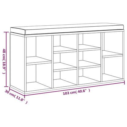 Schoenenbank 103X30X48 Cm Bewerkt Hout Bruin Eikenkleur Bruineiken