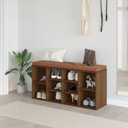 Schoenenbank 103x30x48 cm bewerkt hout bruin