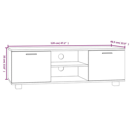 Tv-Meubel 120X40,5X35 Cm Bewerkt Hout Sonoma Eikenkleurig 120 x 40.5 x 35 cm