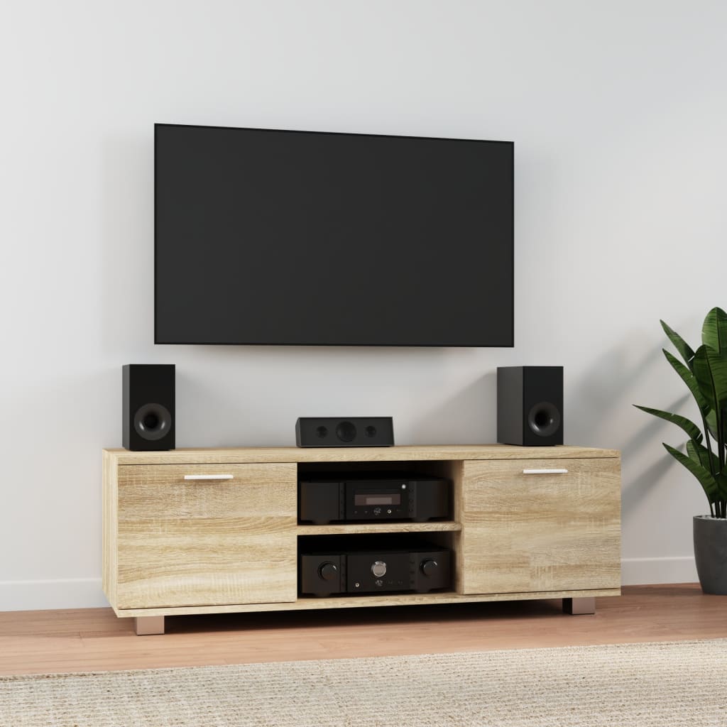 Tv-Meubel 120X40,5X35 Cm Bewerkt Hout Sonoma Eikenkleurig 120 x 40.5 x 35 cm