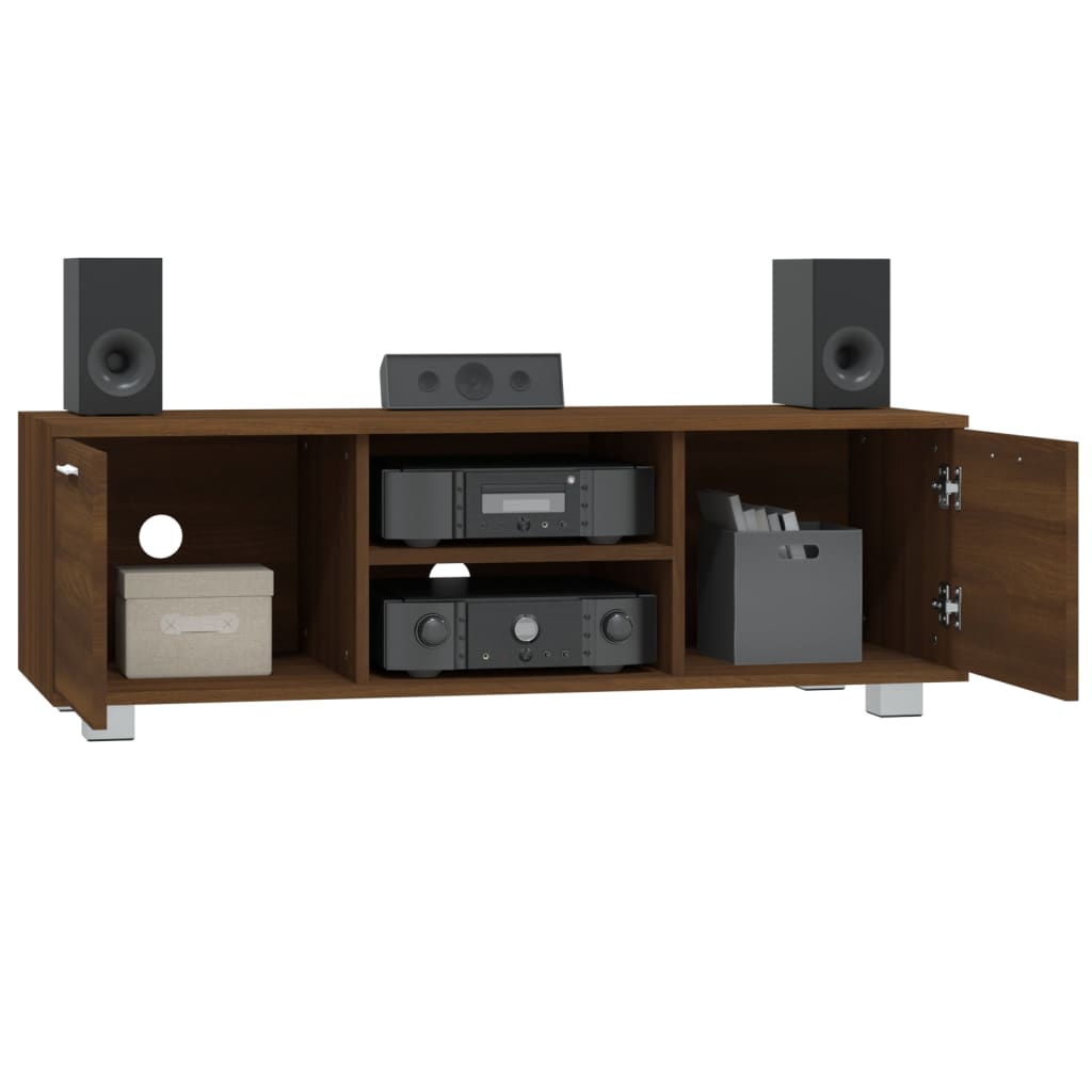 Tv-Meubel 120X40,5X35 Cm Bewerkt Hout Bruin Eikenkleur 120 x 40.5 x 35 cm