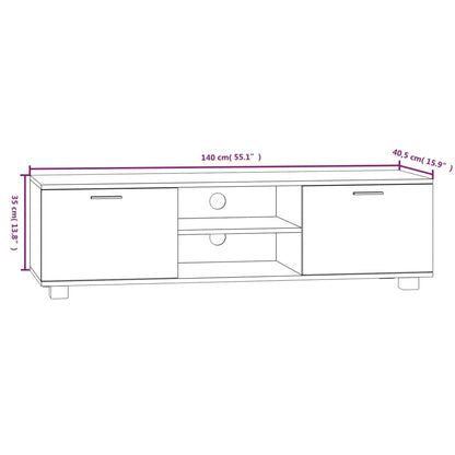 Tv-Meubel 40X40,5X35 Cm Bewerkt Hout 140 x 40.5 x 35 cm Wit