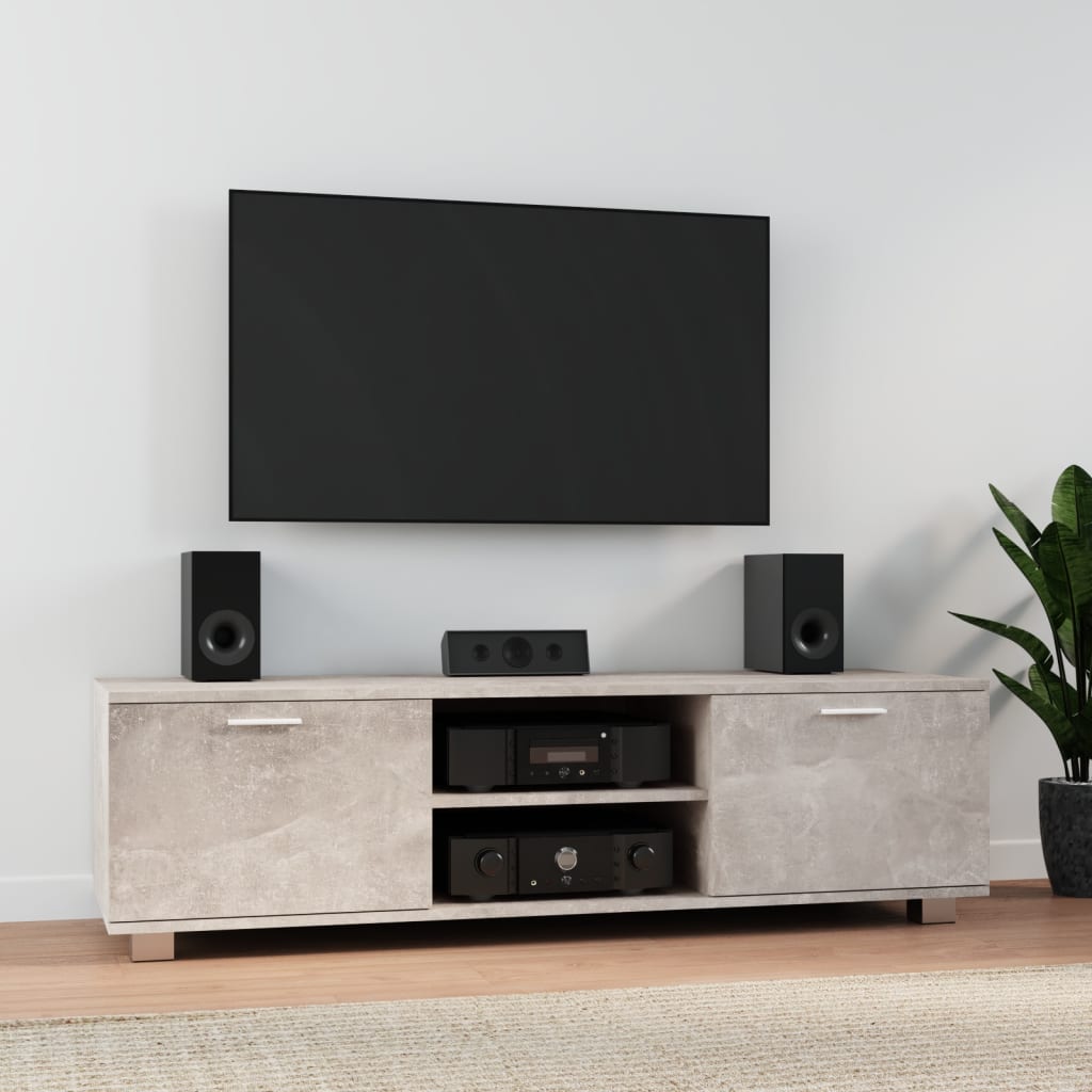 Tv-Meubel 40X40,5X35 Cm Bewerkt Hout 140 x 40.5 x 35 cm Betongrijs